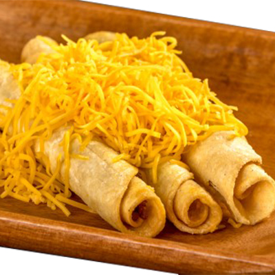 Three Rolled Tacos with Cheese